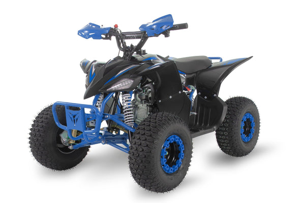 EXHILARATOR-PRO 110CC BLUE PETROL JUNIOR QUAD BIKE AUTO & REVERSE - Mini Quad Bikes
