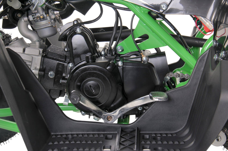 EXHILARATOR-PRO 110CC GREEN PETROL JUNIOR QUAD BIKE AUTO & REVERSE - Mini Quad Bikes