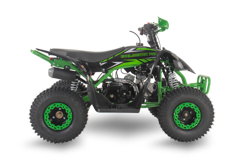 EXHILARATOR-PRO 110CC GREEN PETROL JUNIOR QUAD BIKE AUTO & REVERSE - Mini Quad Bikes