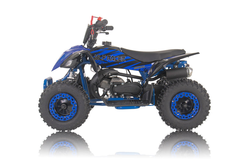 THE MINI KLF 50CC BLUE RACER KIDS ELITE PETROL QUAD BIKE - Mini Quad Bikes