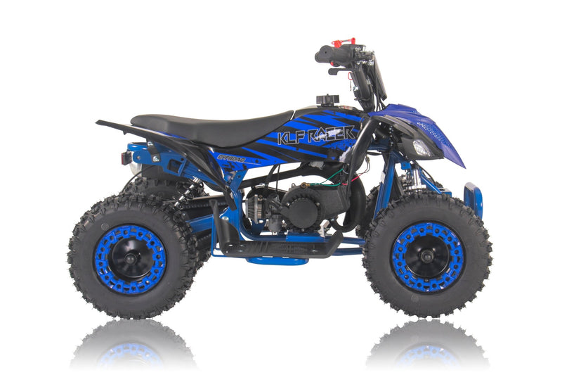 THE MINI KLF 50CC BLUE RACER KIDS ELITE PETROL QUAD BIKE - Mini Quad Bikes