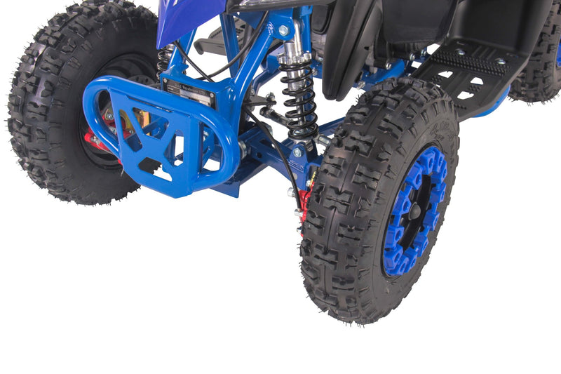 THE MINI KLF 50CC BLUE RACER KIDS ELITE PETROL QUAD BIKE - Mini Quad Bikes