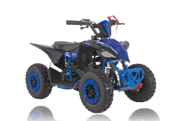 THE MINI KLF 50CC BLUE RACER KIDS ELITE PETROL QUAD BIKE - Mini Quad Bikes