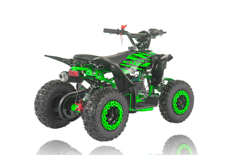 THE MINI KLF 50CC GREEN RACER KIDS ELITE PETROL QUAD BIKE - Mini Quad Bikes