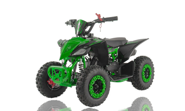 THE MINI KLF 50CC GREEN RACER KIDS ELITE PETROL QUAD BIKE - Mini Quad Bikes