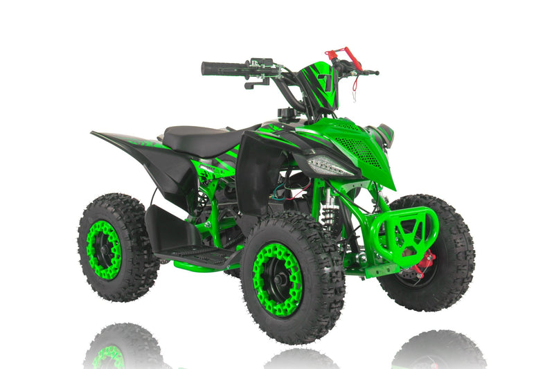 THE MINI KLF 50CC GREEN RACER KIDS ELITE PETROL QUAD BIKE - Mini Quad Bikes