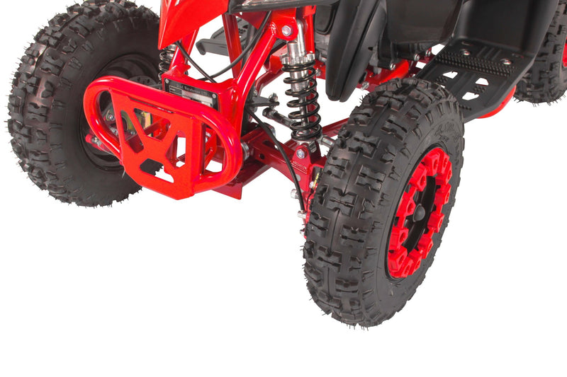 THE MINI KLF 50CC RED RACER KIDS ELITE PETROL QUAD BIKE - Mini Quad Bikes