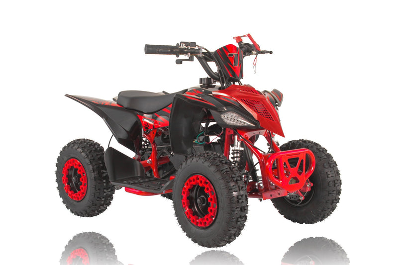 THE MINI KLF 50CC RED RACER KIDS ELITE PETROL QUAD BIKE - Mini Quad Bikes