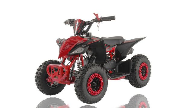 THE MINI KLF 50CC RED RACER KIDS ELITE PETROL QUAD BIKE - Mini Quad Bikes