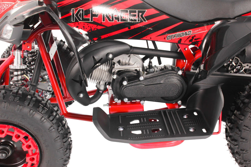 THE MINI KLF 50CC RED RACER KIDS ELITE PETROL QUAD BIKE - Mini Quad Bikes