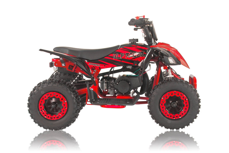 THE MINI KLF 50CC RED RACER KIDS ELITE PETROL QUAD BIKE - Mini Quad Bikes